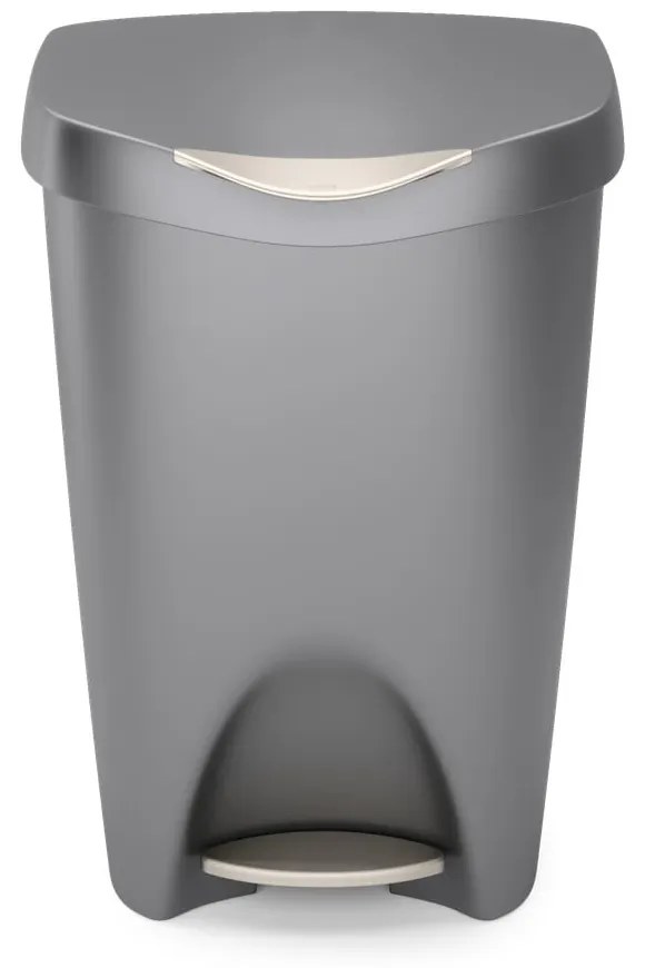 Coș de gunoi gri cu pedală din plastic 50 l Brim – Umbra