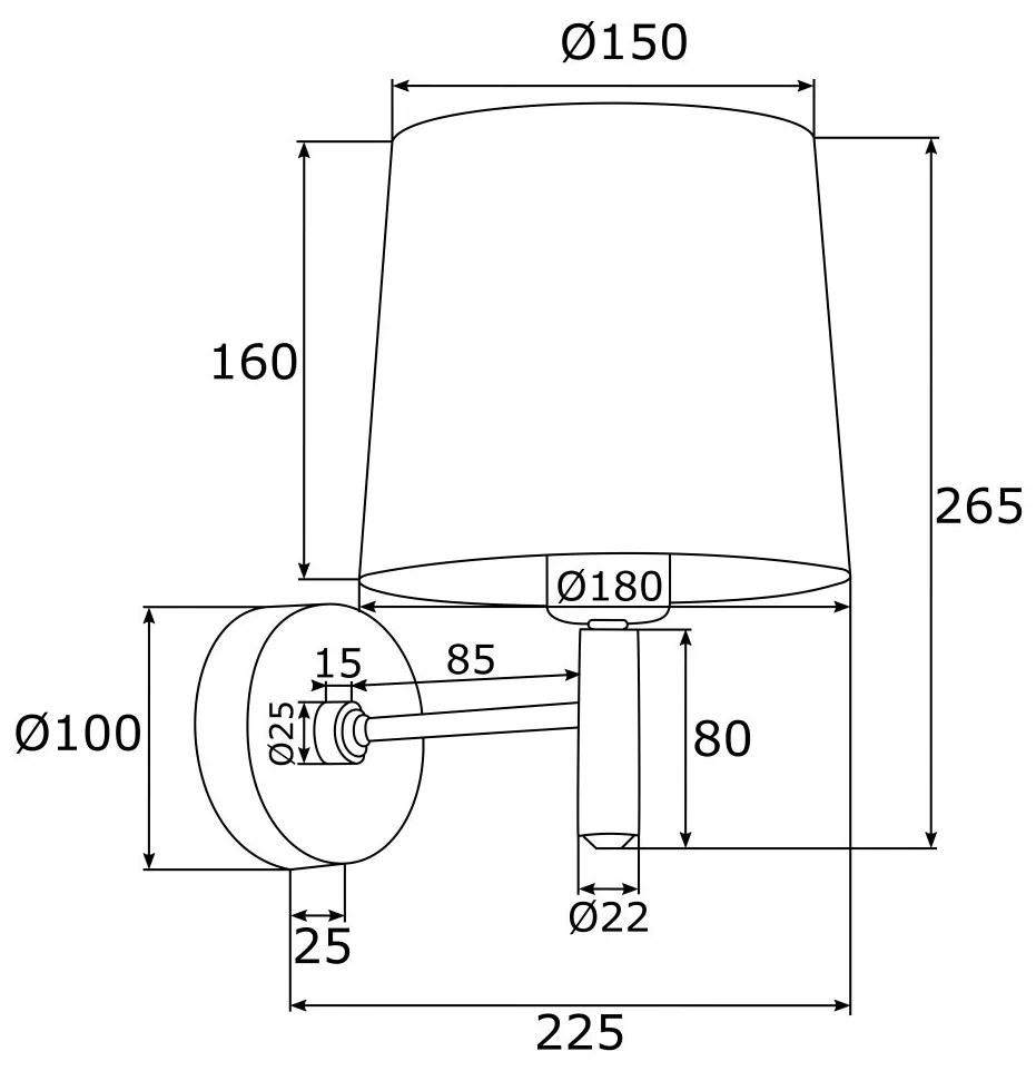 Aplica de perete design modern Ponte plus rosu, alama