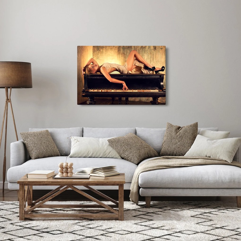 Tablou - Femeia și pian (90x60 cm)