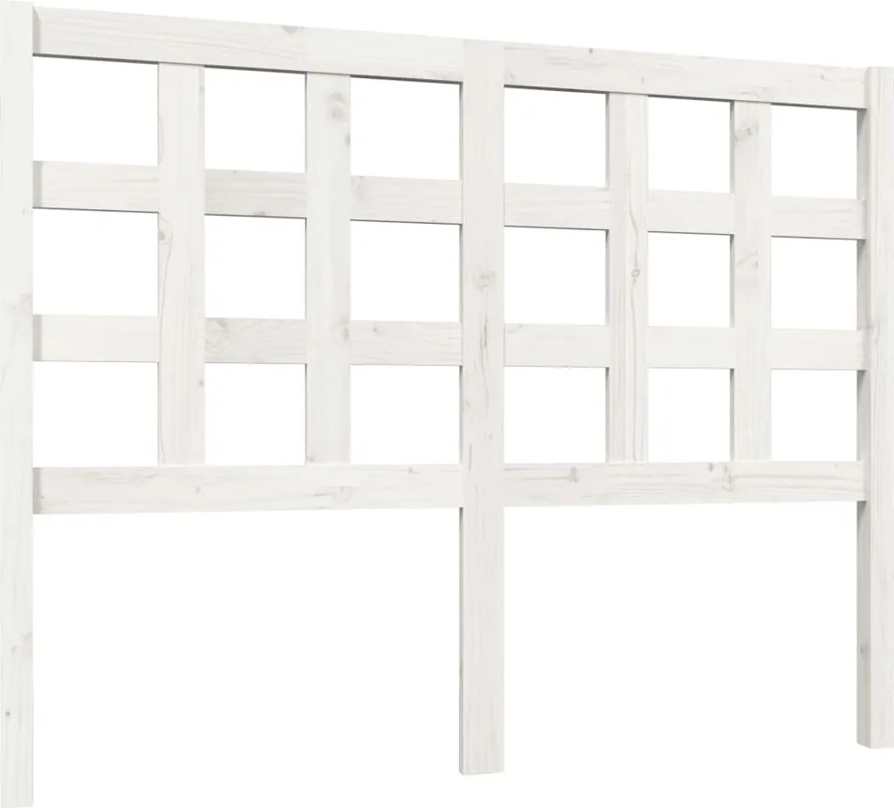 vidaXL Tăblie de pat, alb, 125,5x4x100 cm, lemn masiv de pin