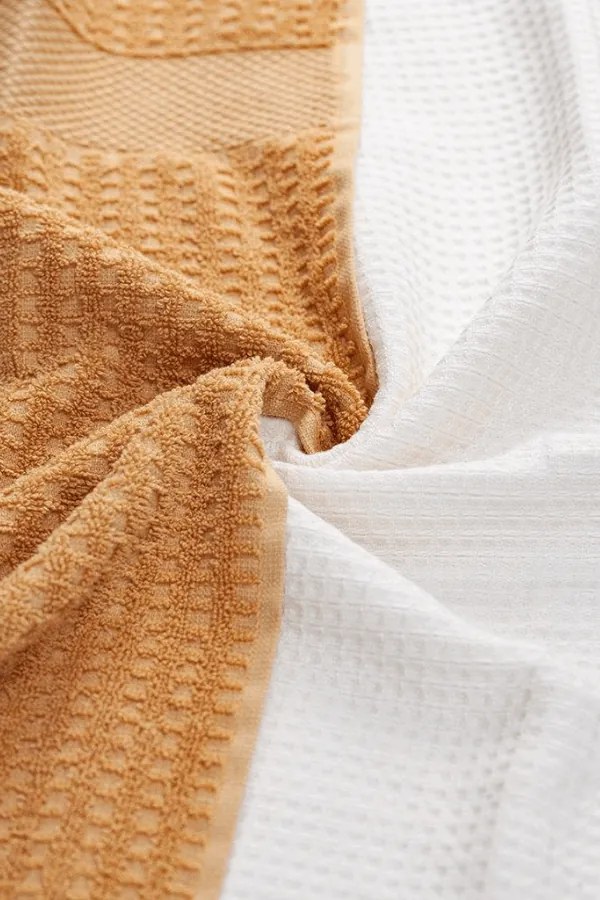 Prosoape de bucătărie HEART, 2 buc Crem-Muștar /Cream-Mustard Set (2 buc, 40x60 cm)