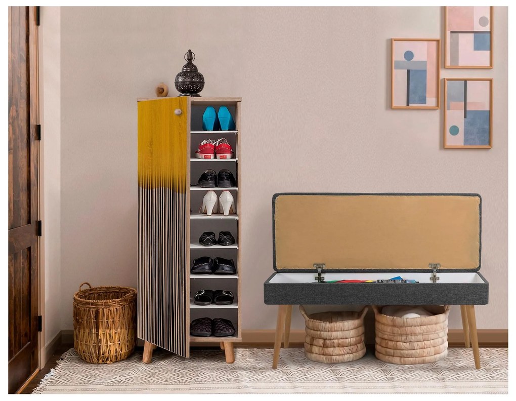 Mobilier Hol Beside 2 (stejar sonoma + antracit) . 1093995