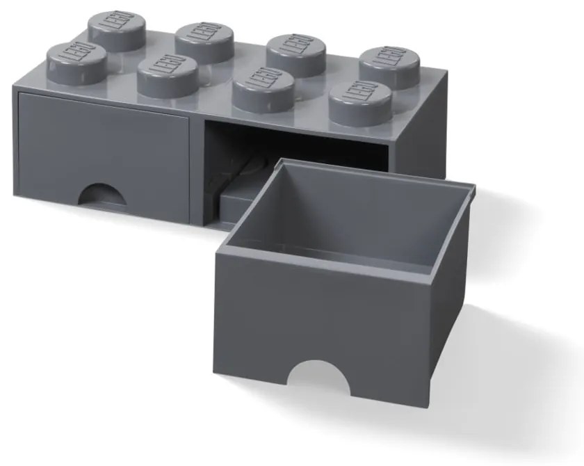 Cutie depozitare cu 2 sertare LEGO®, gri închis