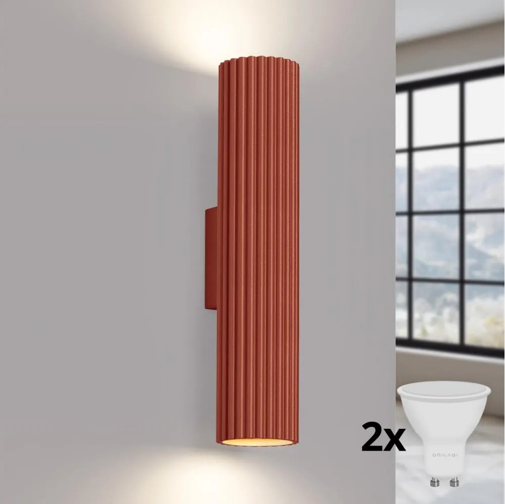 BRILAGI - aplică de perete LED CRESTO 2xGU10/10W/230V 30 cm portocalie