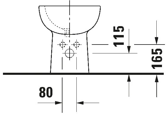 Duravit 22411000002 - Bideu de podea D-CODE 35,5x52,5 cm ceramică/alb lucios