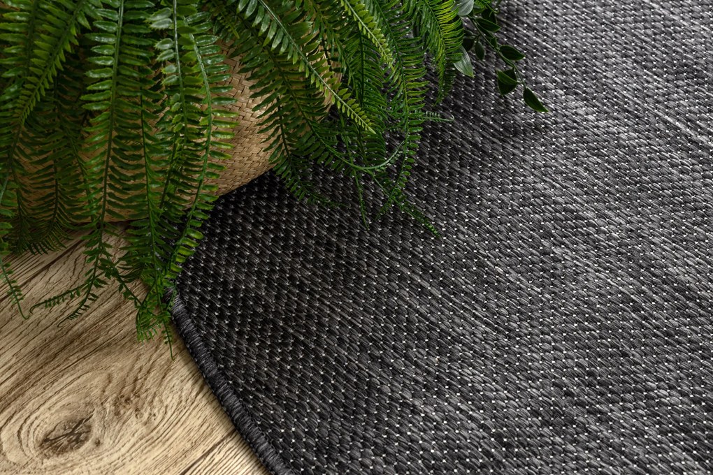 Covor SISAL SION cerc A5165A Melanj țesute plate negru