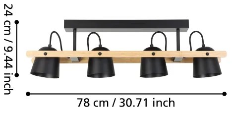Lustră LED RGBW dimabilă aplicată Eglo 900882 HORNWOOD-Z 4xLED/3,7W/230V
