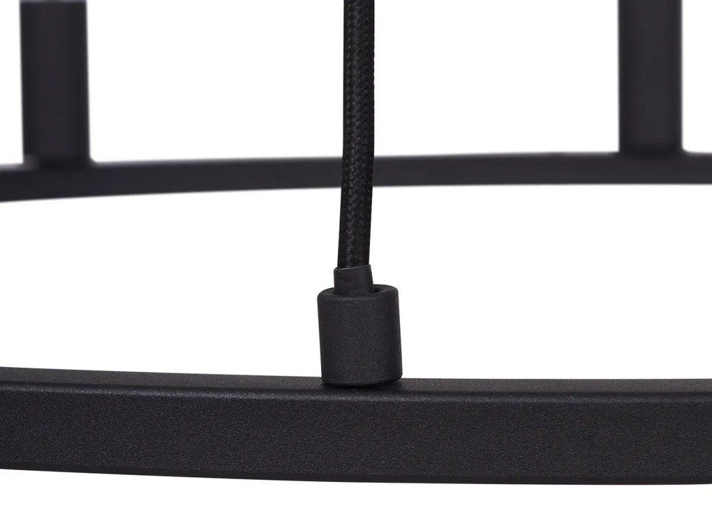 Lampa suspendată industrială neagră cu 9 lumini - Knight