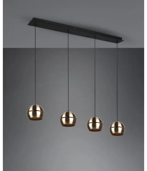 Lustră pe cablu FLETCHER 4xE14/40W/230V alamă Trio