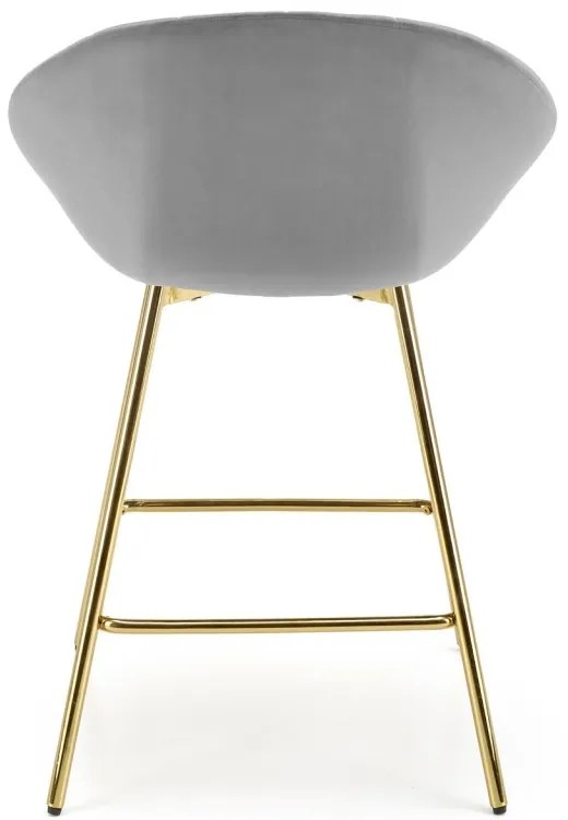 Scaun de bar H112 velvet gri