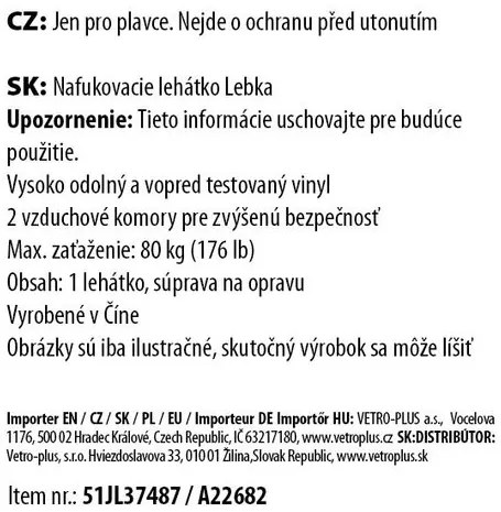 Vetro-Plus Șezlong gonflabil Craniul pirat, 159 x120 cm