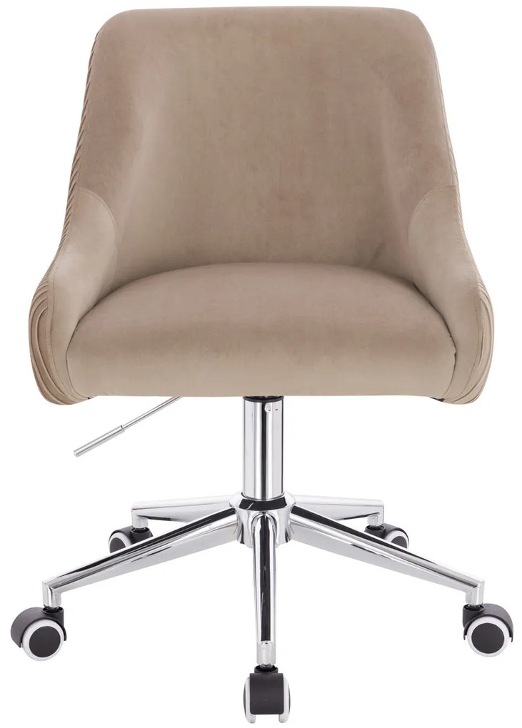 HR920K Scaun Latte din Catifea cu Bază Cromata