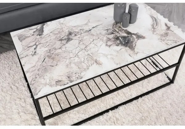 Măsuță de cafea ASUDE 43x95 cm neagră/albă