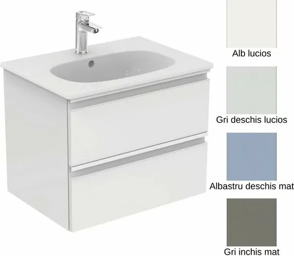 Set dulap suspendat si lavoar Ideal Standard Tesi mdf albastru 60 cm