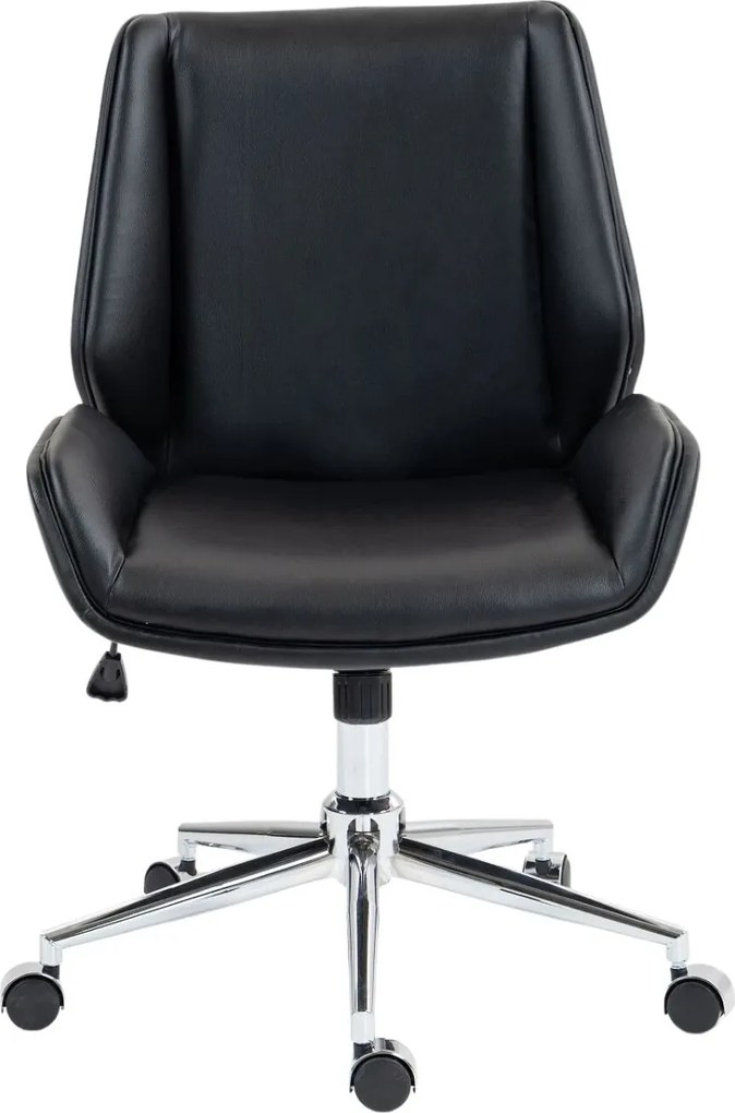 Scaun directorial, inaltime reglabila, brate fixe, baza metalica, Negru