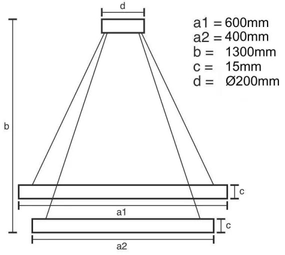 Lustră LED dimabilă pe cablu LED/65W/230V 3000-6500K + telecomandă