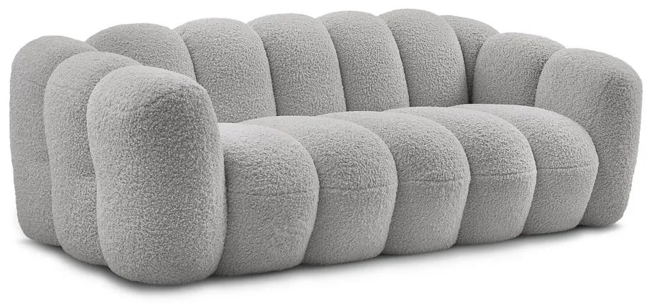 Canapea gri deschis cu tapițerie din țesătură bouclé 232 cm Hippolyte – Bobochic Paris