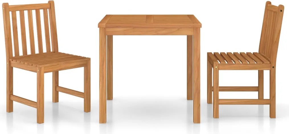 vidaXL Set de mobilier de grădină cu 3 piese, 80x80 cm, lemn masiv de tec