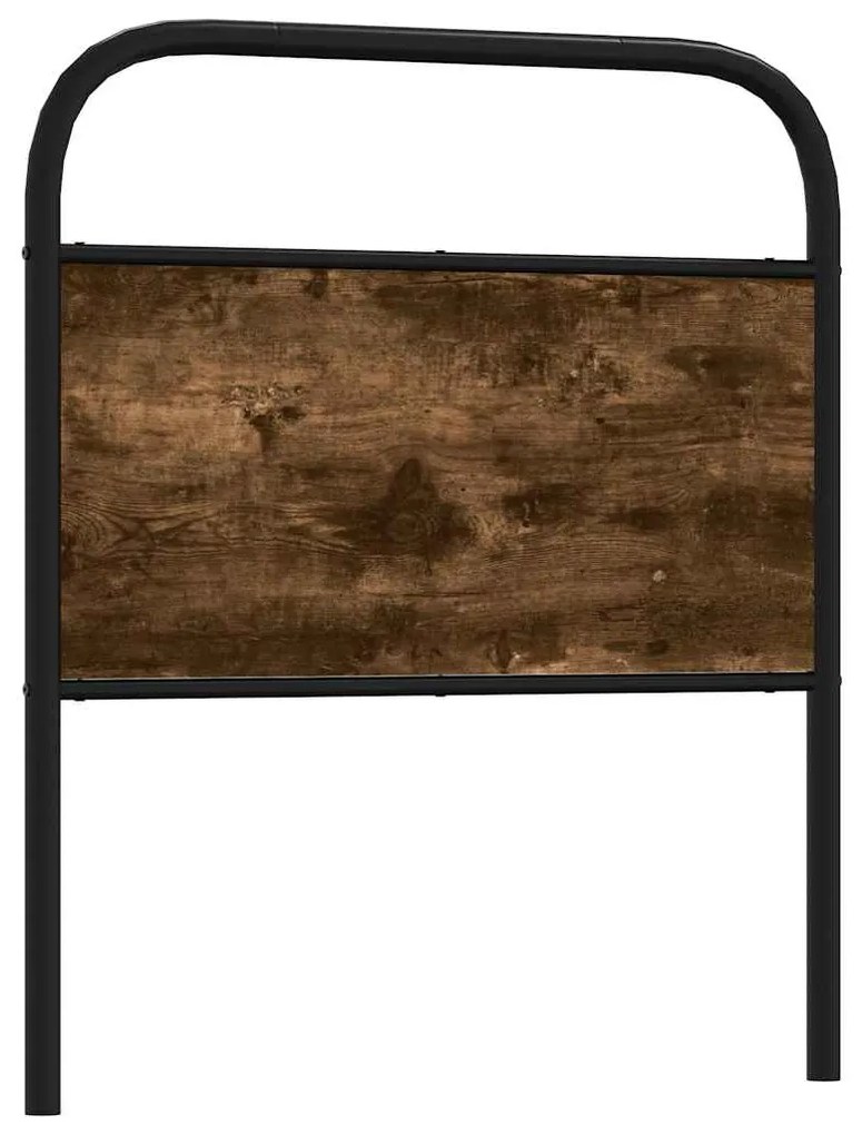 vidaXL Tăblie de pat de schimb stejar afumat 80 cm oțel și lemn prelucrat