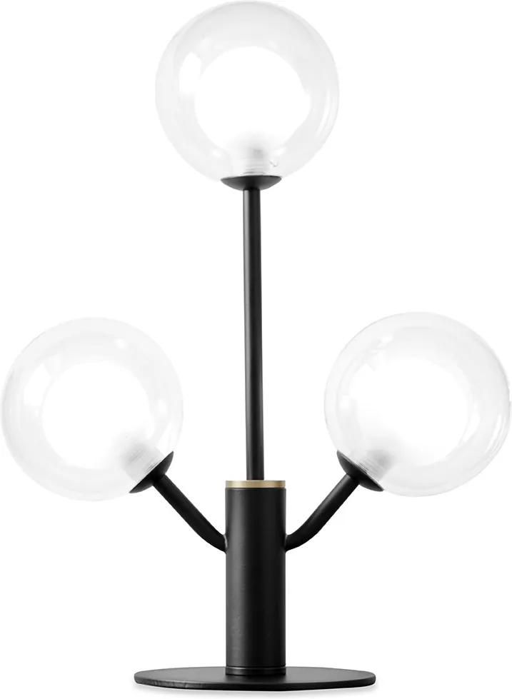 Cosmo II -  Lampă de masă neagră cu 3 globuri din sticlă