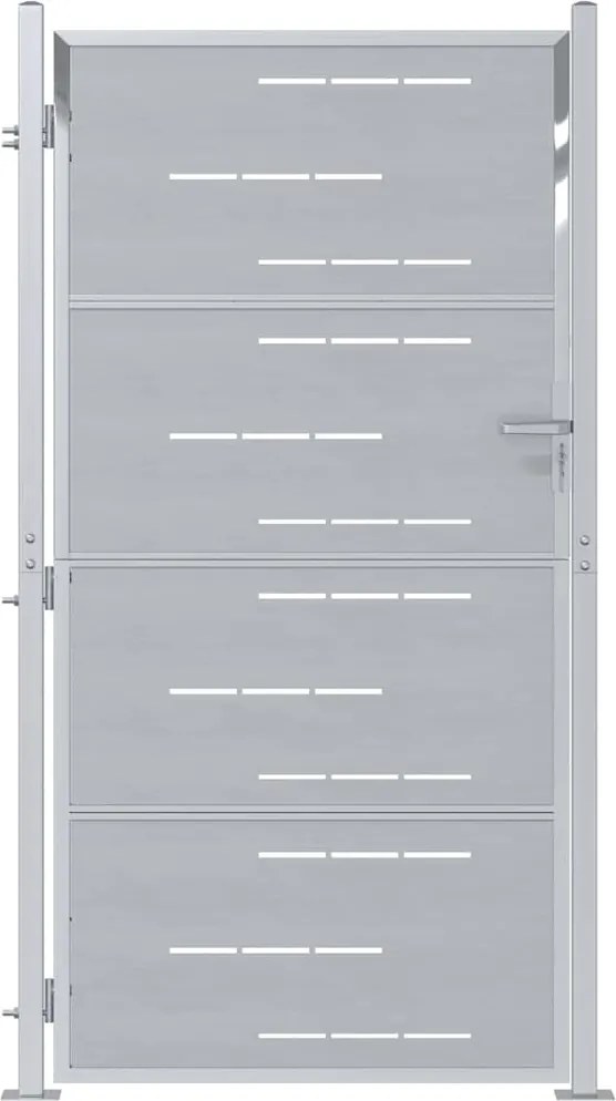 vidaXL Poartă de grădină Argintiu 85 x 174 cm Oţel inoxidabil