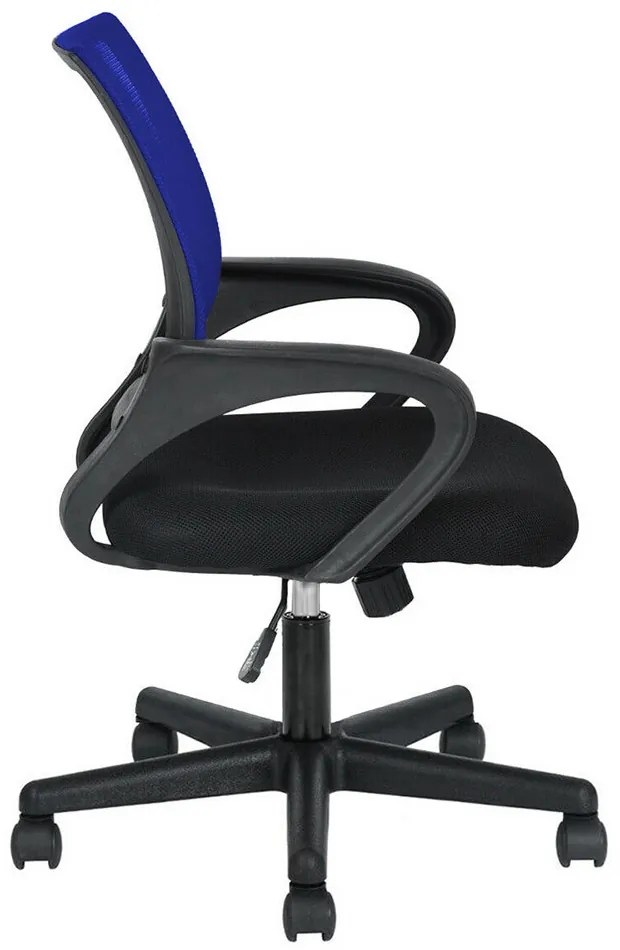 Scaun de birou rotativ cu cotiere-albastru