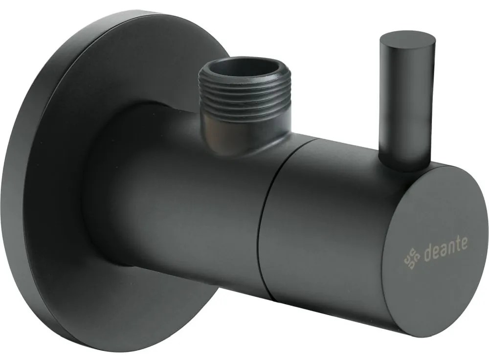 Robinet coltar rotund Deante 1 2   - 3 8   negru mat Negru mat