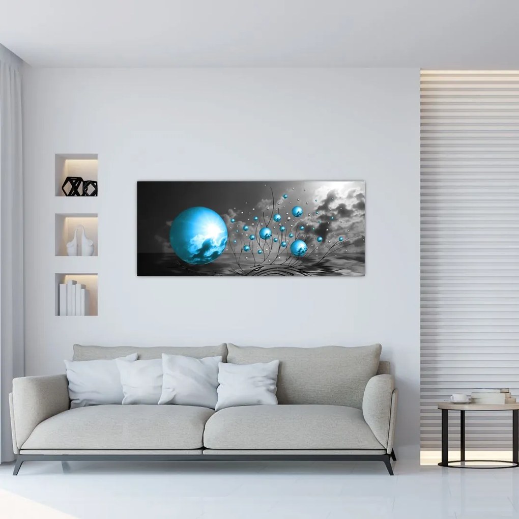 Tabloul bilelor albastru deschis (120x50 cm)