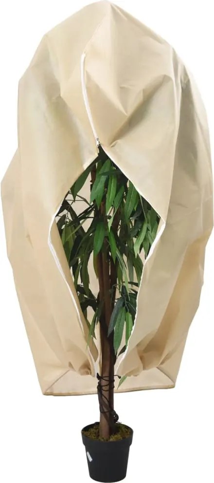 vidaXL Protecție de fleece pt plante, cu fermoar, 70 g/m², 2,36x2 m