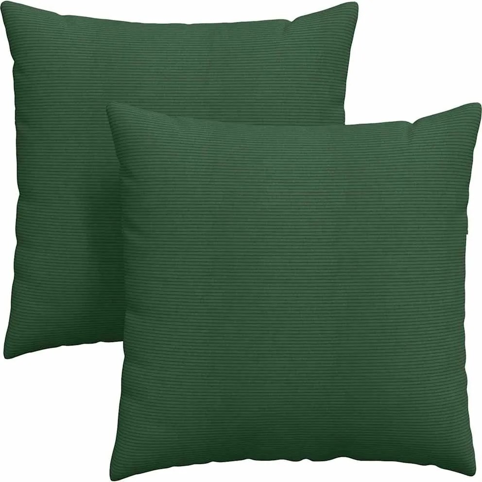 vidaXL Perne pentru canapea 2 pcs Verde închis 80 x 80 cm