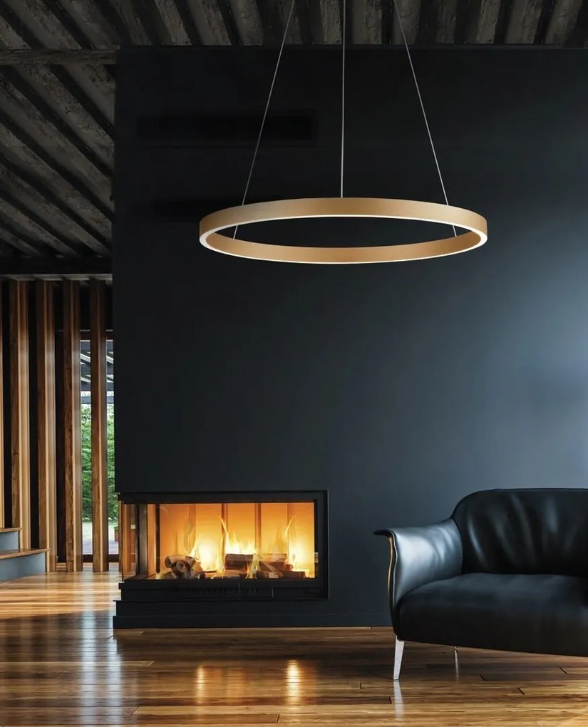 Lustra LED XXL suspendata design modern ANDREA 120 3000K DIMM BK