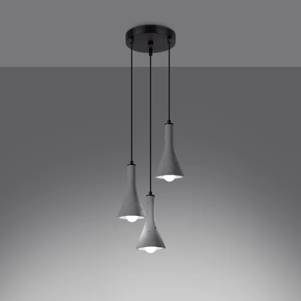 Lustră pe cablu Sollux SL.1226 REA 3xE14/12W/230V beton