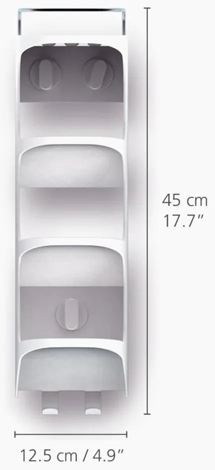 Raft pentru baie alb autoadeziv din plastic Capsule - Joseph Joseph