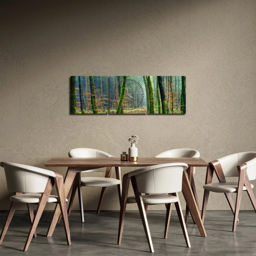 Tablou cu pădure (cu ceas) (90x30 cm)