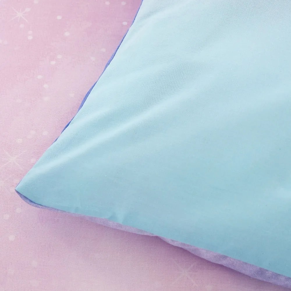 Lenjerie de pat pentru copii albastră/roz pentru pat de o persoană 135x200 cm Ombre Rainbow Clouds – Catherine Lansfield