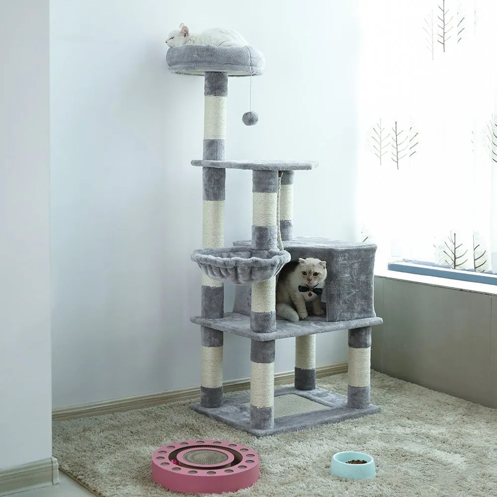 Ansamblu de joaca pentru pisici Gri deschis H 148 cm