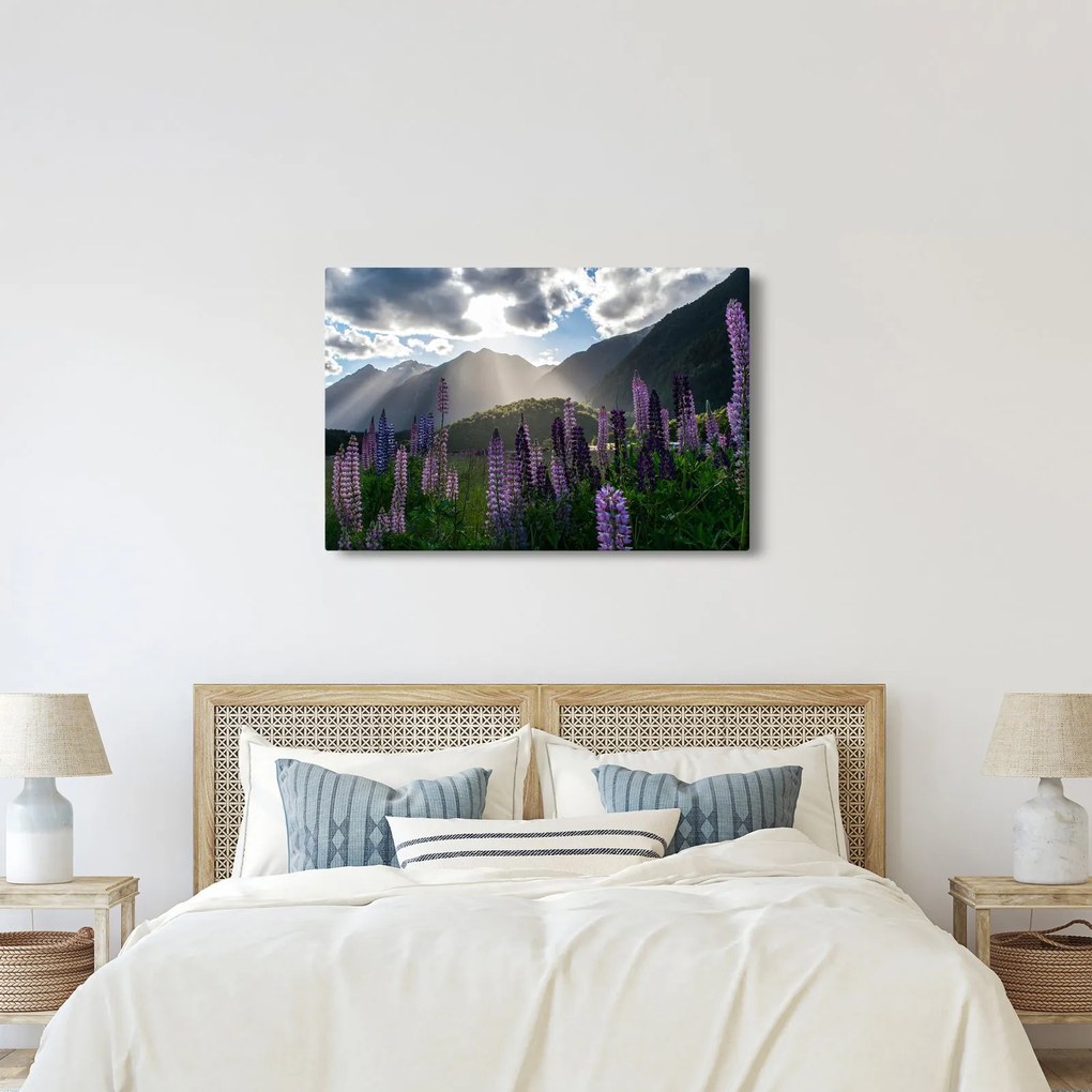 Tablou - scenariu cu flori de Lupin (90x60 cm)