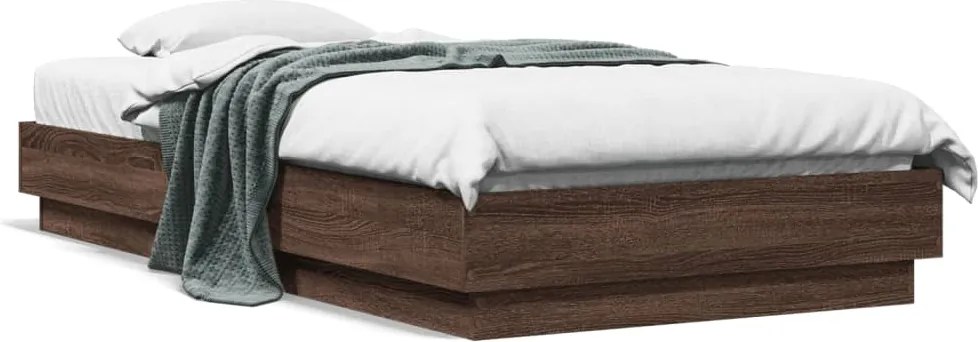 vidaXL Cadru pat fără saltea, stejar maro 75x190 cm lemn prelucrat