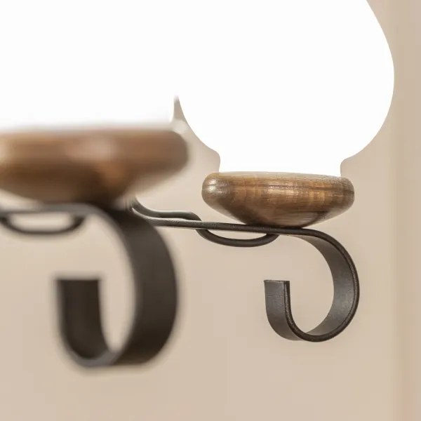 Brilagi - Candelabru cu lanț ROATA 5xE14/40W/230V Ø 70 cm fag/nuc