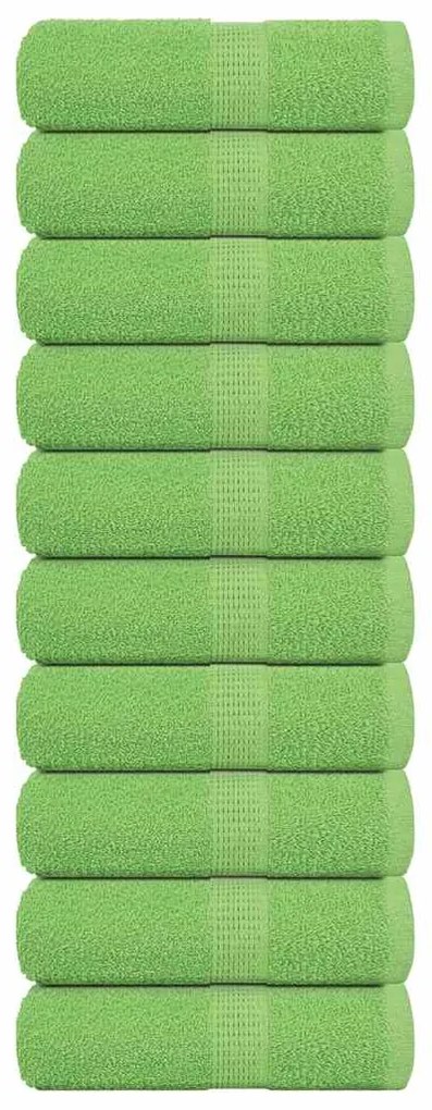 vidaXL Prosoape de baie 10 buc. FROGN Verde măr 30x30 cm 100% bumbac