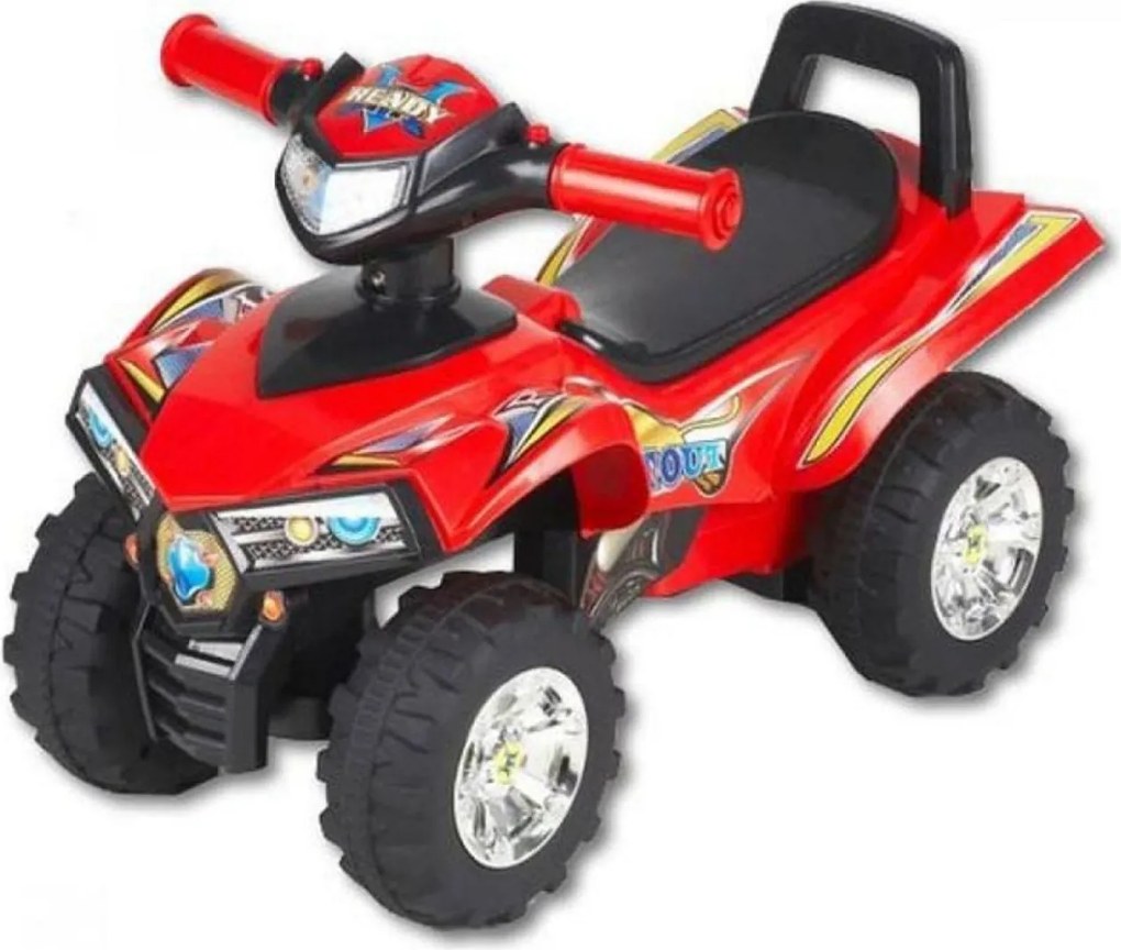 Masinuta cu Functie de Trotineta Fara Pedale Pentru Copii NOVOKIDS™ ATV Rider, Maxim 27 Kg, Cu Melodii, Sezut comfortabil, ROSU