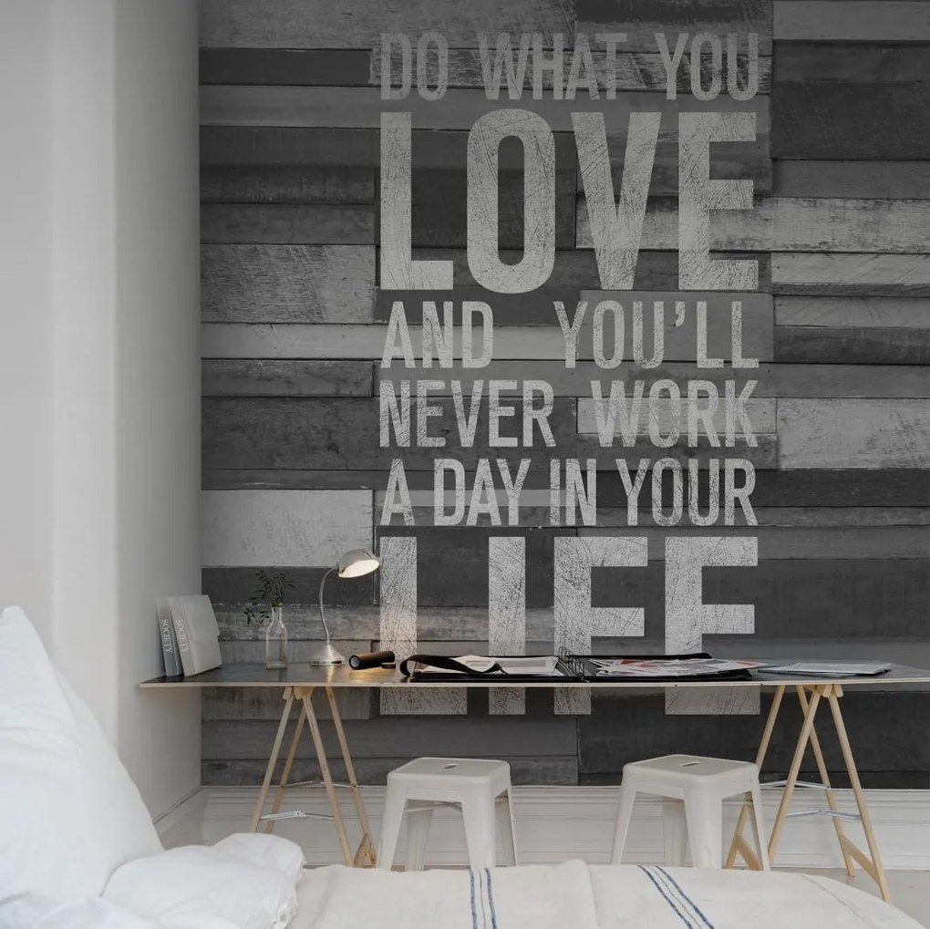 Fototapet, Quotes, Wood Wall, Rebel Walls