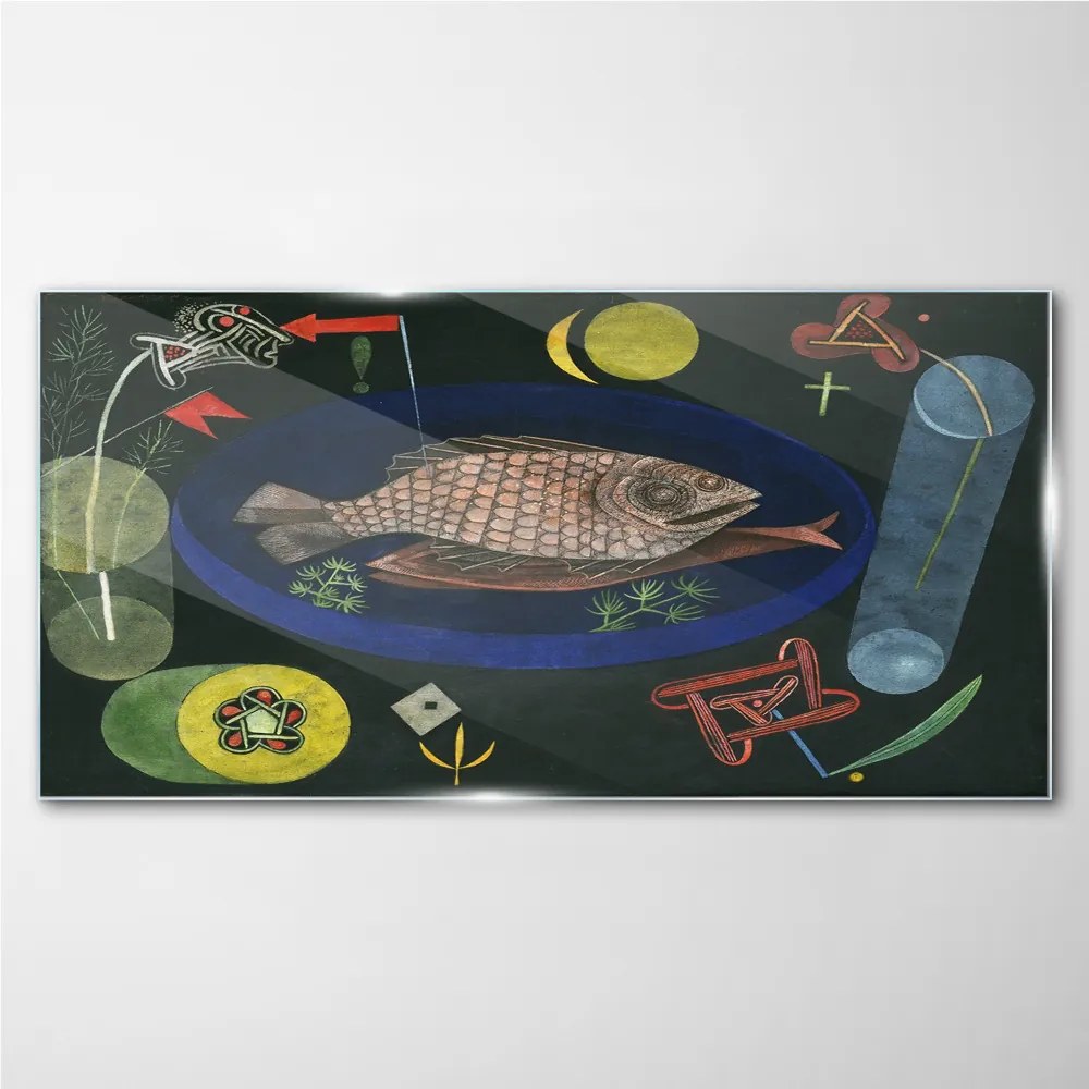 Tablou sticla În jurul peștilor Paul Klee