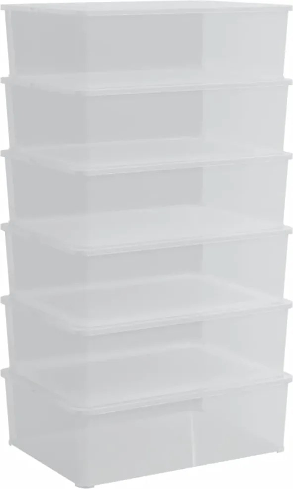 vidaXL Cutii de depozitare din plastic, 6 buc., 25 L, stivuibile