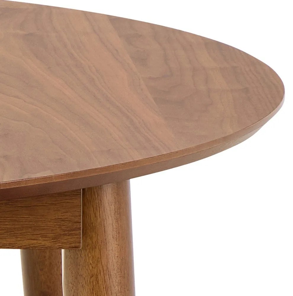 Masă de dining rotundă extensibilă cu aspect de lemn de nuc cu blat suplimentar ø 115 cm Montreux – Actona