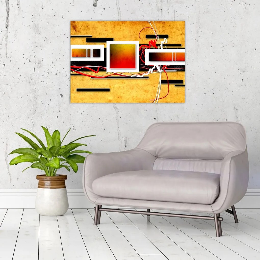 Tablou pe sticlă - Abstract (70x50 cm)