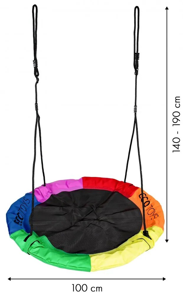 Leagăn tip cuib de barză COLOR 100cm Ecotoys