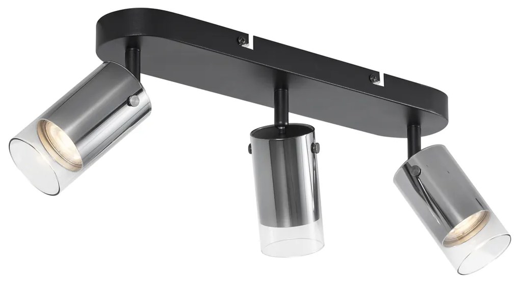 Spot modern de tavan Gunmetal cu 3 lumini rotativ și reglabil - Drain