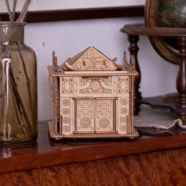 Puzzle din lemn, casa dragonului EscapeWelt