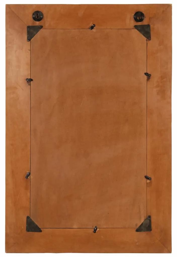 Oglindă de perete, 60 x 90 cm, lemn masiv reciclat